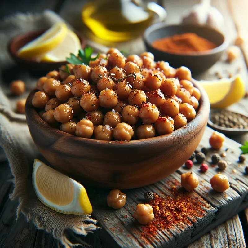 Savory Roasted Garlic Chickpeas image