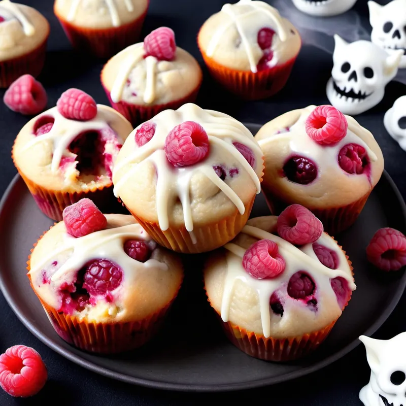 Ghostly Chocolate Raspberry Muffins image