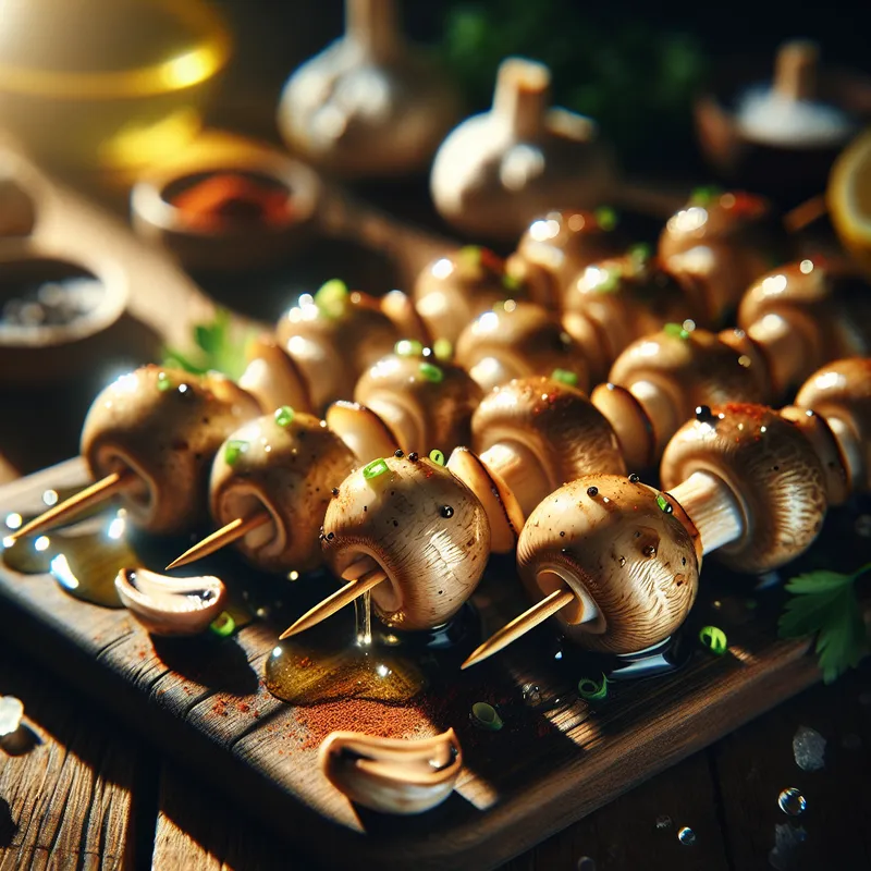 Garlic-Infused Mushroom Skewers image