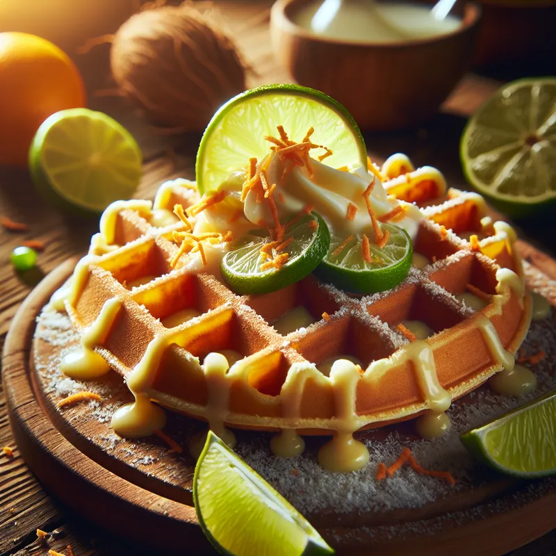 Tropical Coconut Lime Waffles image