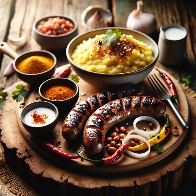 Sizzling Boerewors with Creamy Pap image