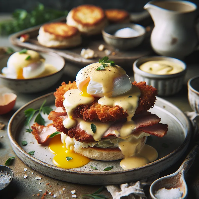 Crispy Pork Schnitzel Benedict image