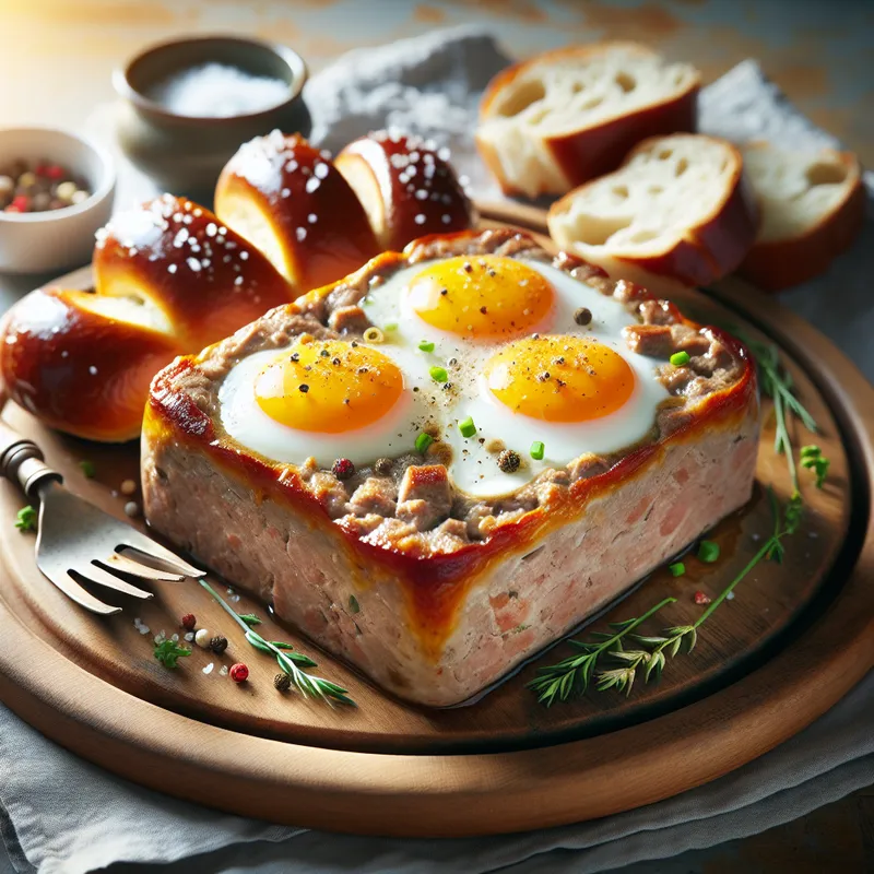 Sautéed Leberkäse with Fried Eggs image