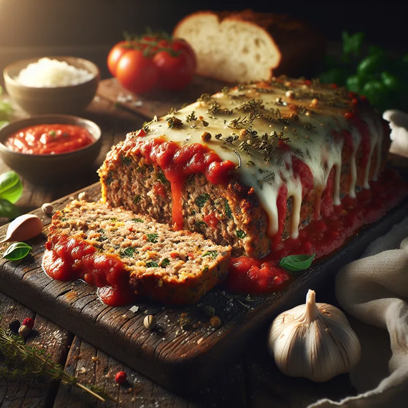 Italian Herb Meatloaf with Marinara and Mozzarella image