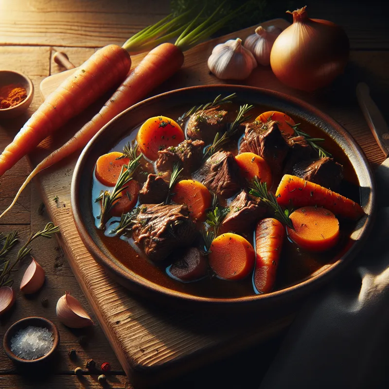 Rustic Herbaceous Venison and Carrot Stew image