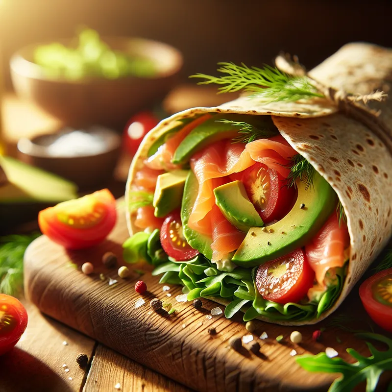 Fresh Salmon and Avocado Wrap image