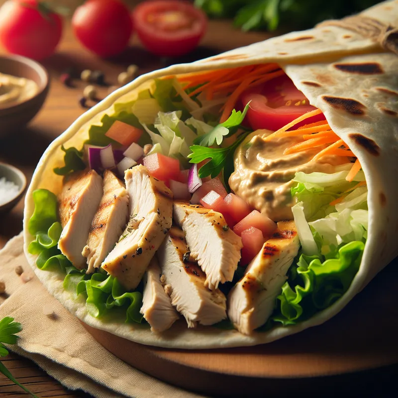 Fresh Chicken Hummus Wrap image