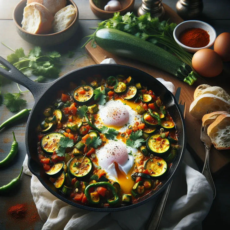 Zesty Zucchini and Green Chili Shakshuka image