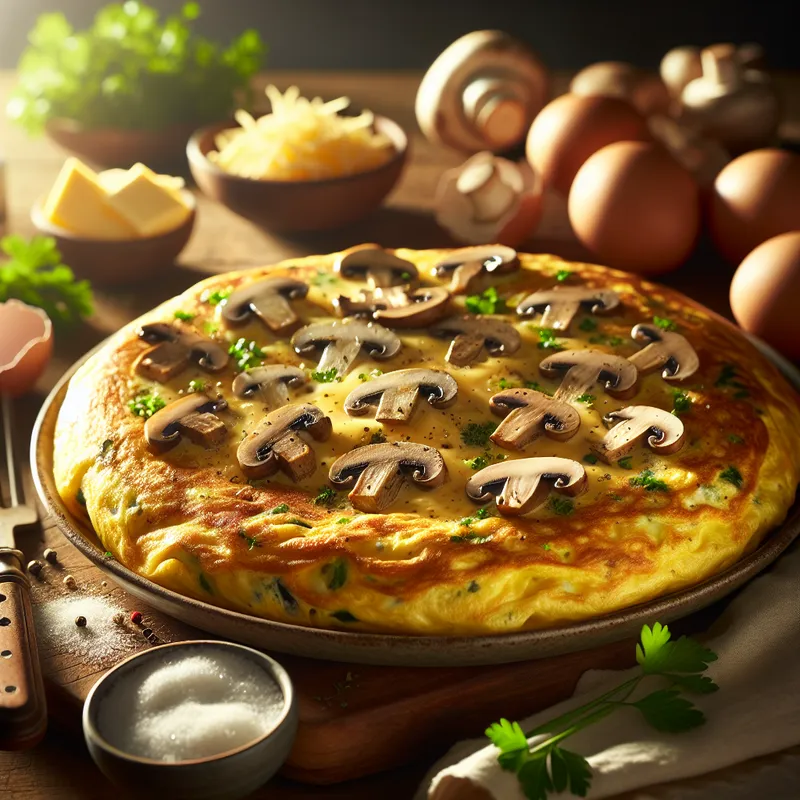 Savory Mushroom and Cheese Omelette image