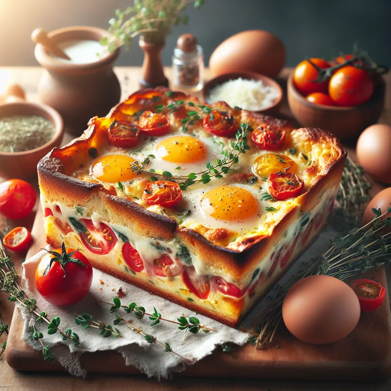 Savory Tomato and Herb Strata | DishGen Recipe