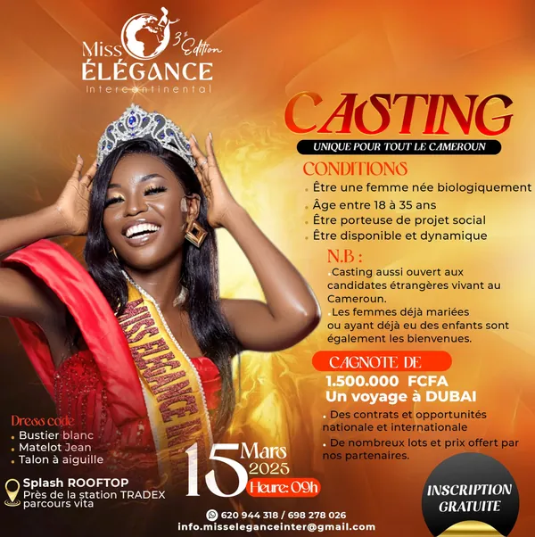GRAND CASTING POUR LE CAMEROON