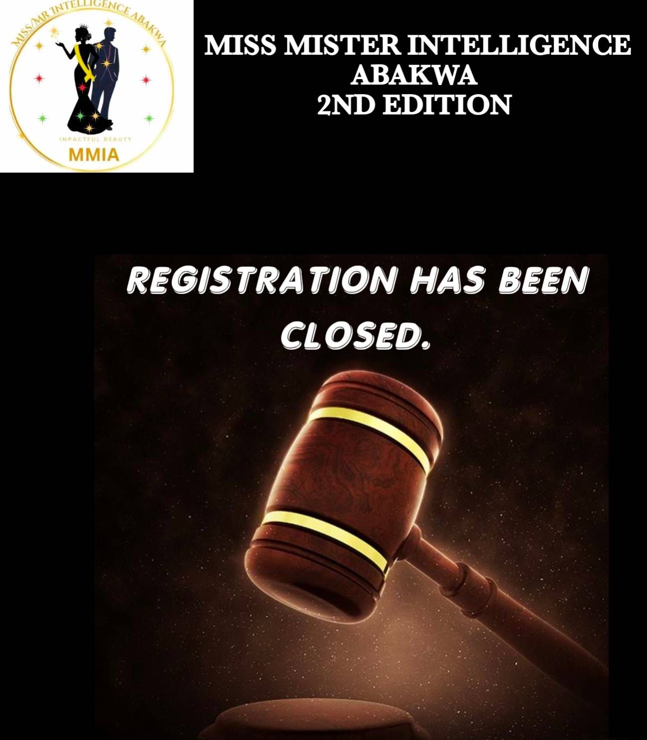 End of registrations