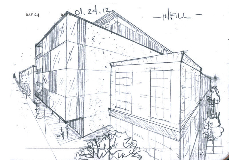 Original sketch of house with FlashInterior