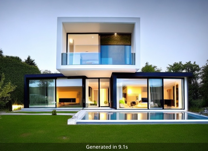 Generated photo of a modern style house with FlashInterior