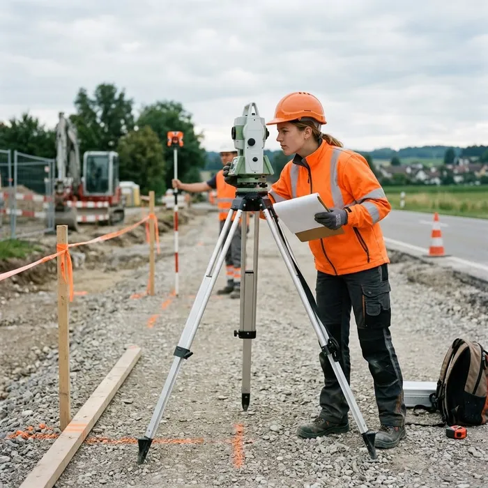 Assistant/e-constructeur/trice de routes AFP Mesurer le terrain