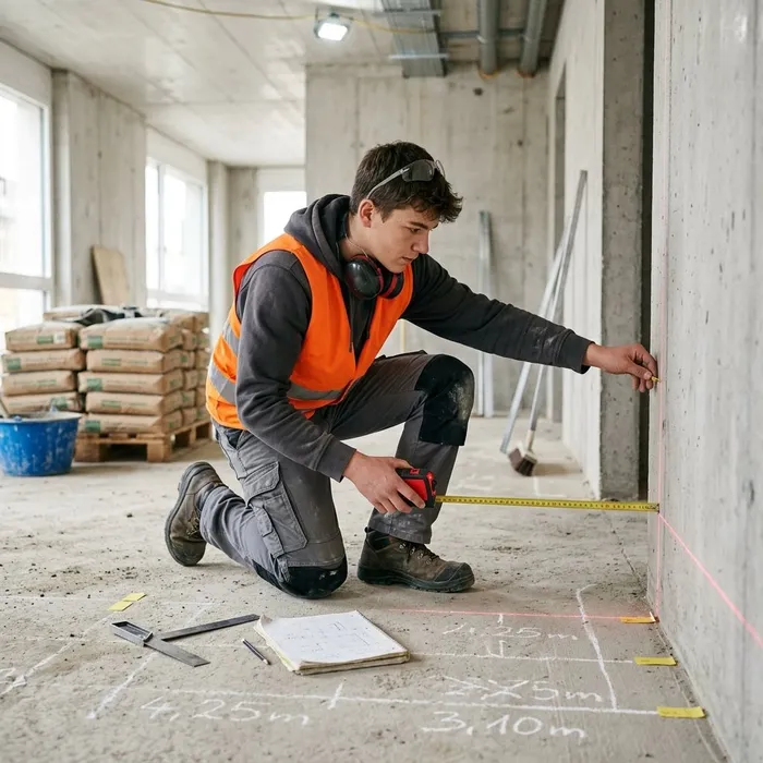 Constructeur/trice de sols industriels et de chapes CFC Mesurer la surface