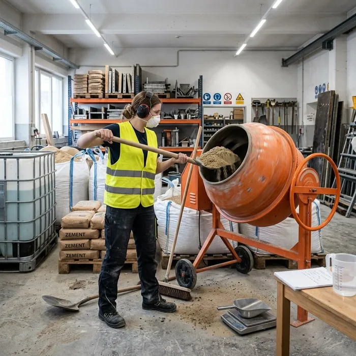 Constructeur/trice d'éléments en béton préfabriqués CFC Mélanger le béton