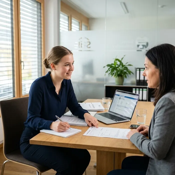 Young Insurance Professional AFA Mener un entretien client