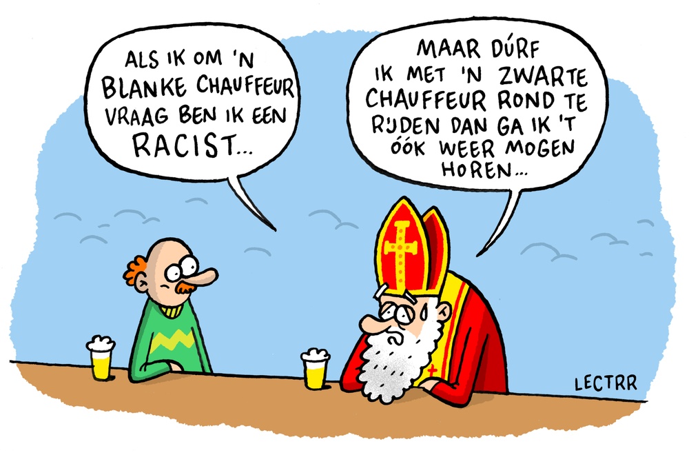 Blanke taxichauffeur