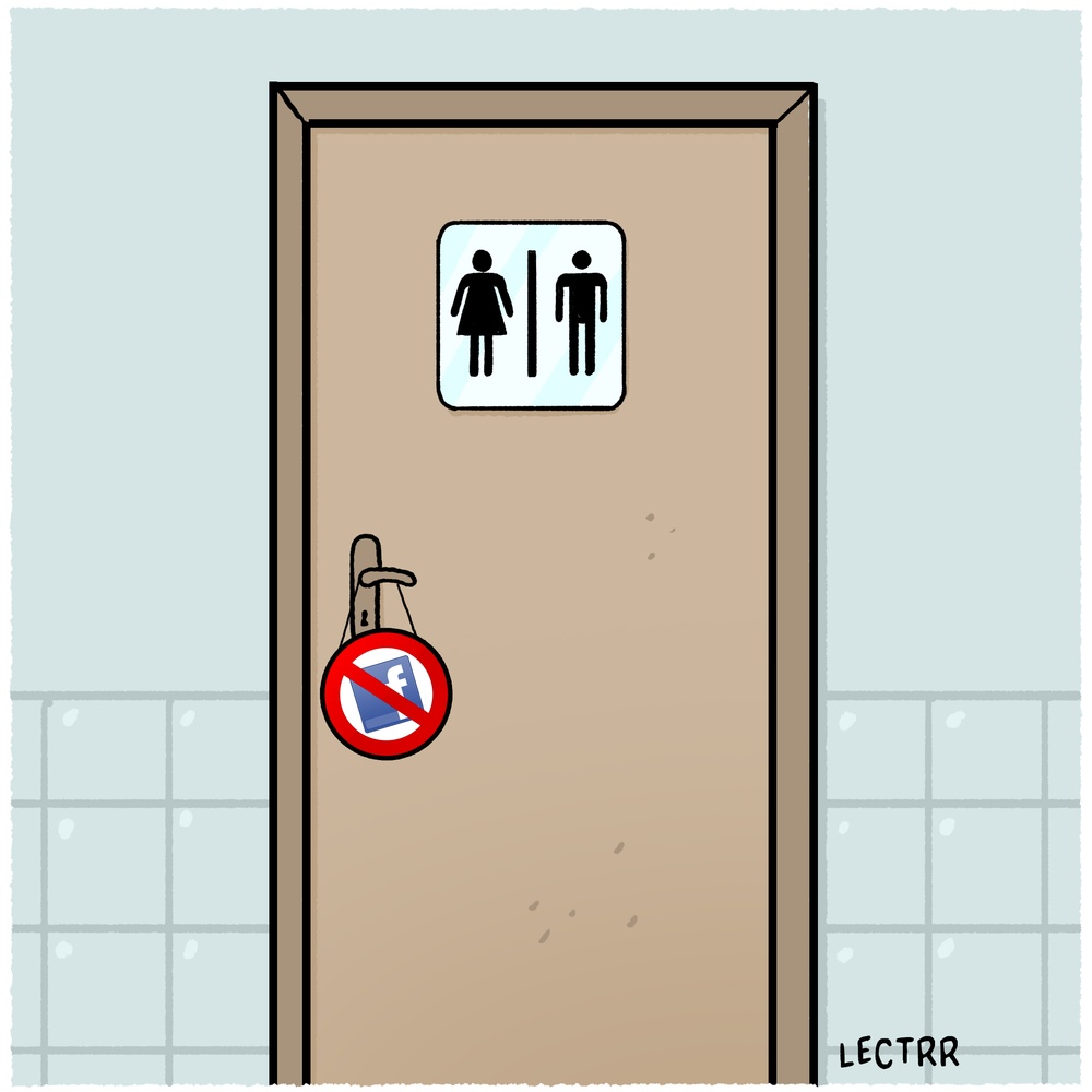 Checking Facebook from the toilet