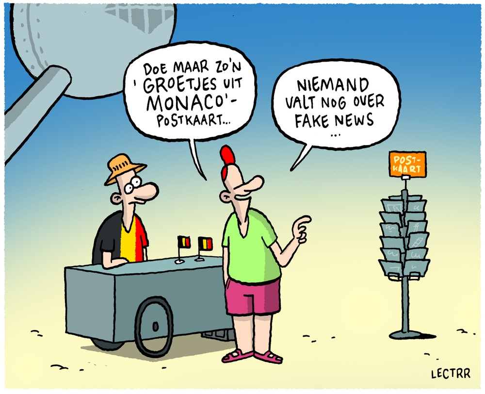 Fake news-postkaart 