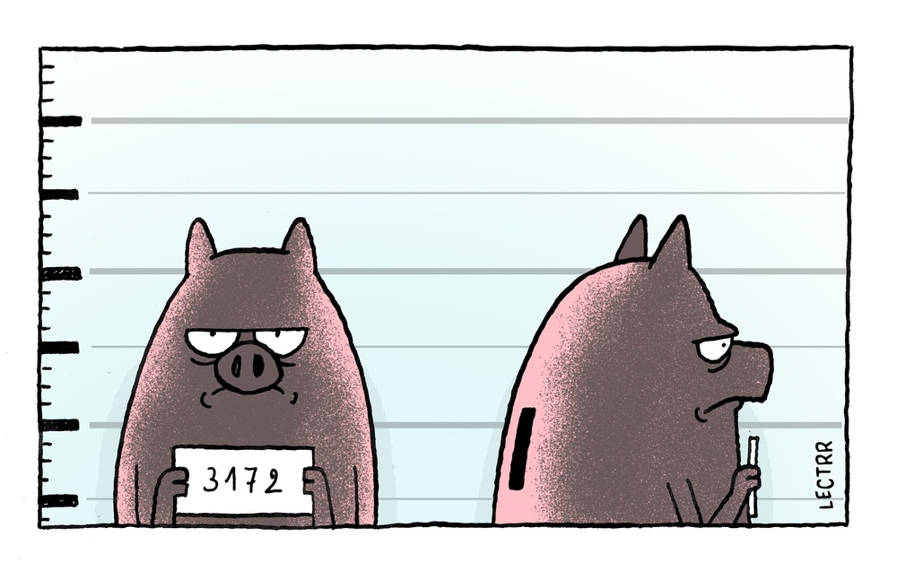 Mug shot spaarvarken 