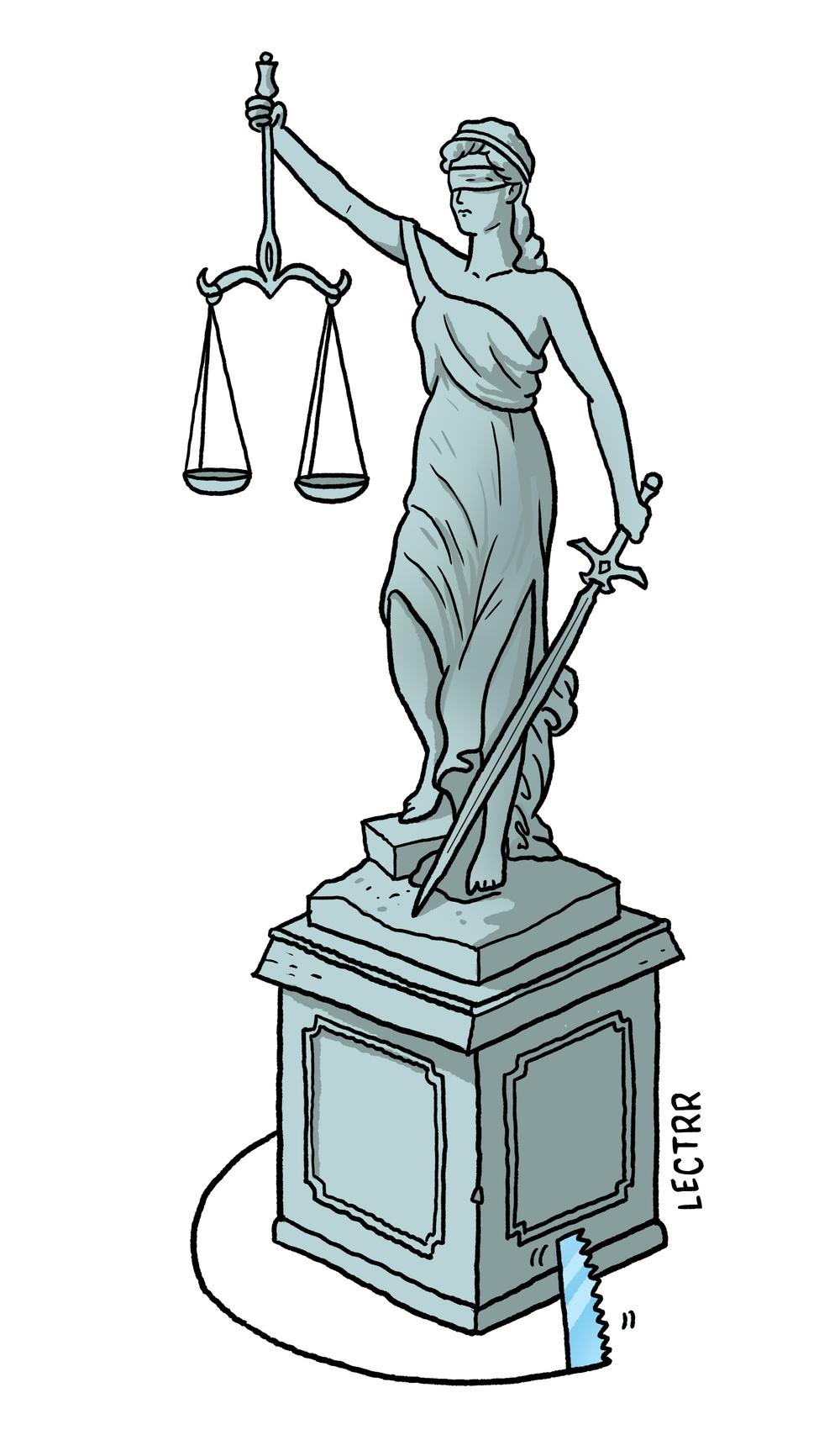Vrouwe Justitia ondermijnd