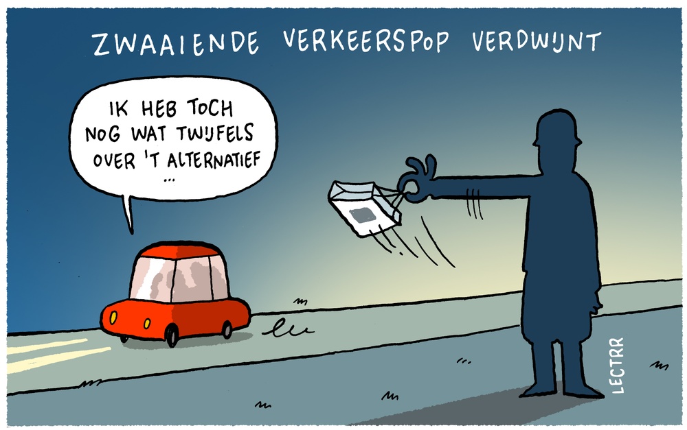 Zwaaiende Verkeerspop