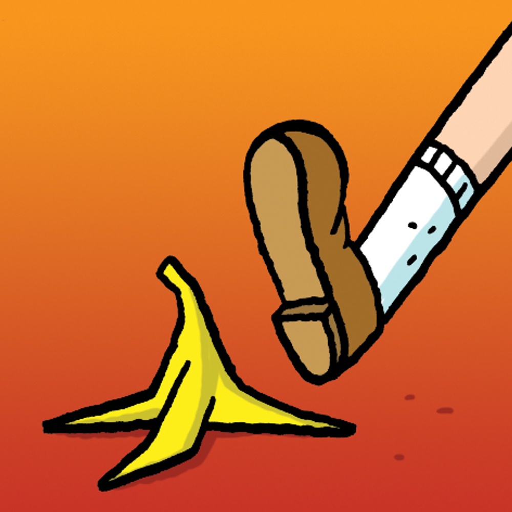 Bananenschil uitglijden