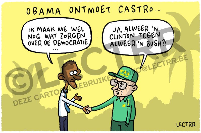 Castro ontmoet Obama