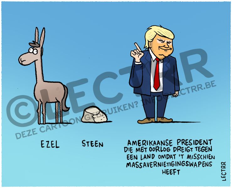 Ezel, steen, Trump