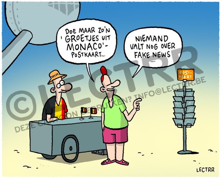 Fake news-postkaart 