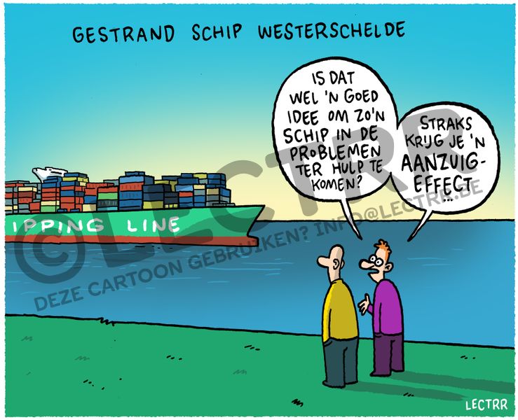 Gestrand schip Westerschelde