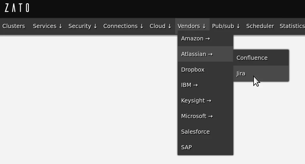 Jira connections in the Zato Dashboard