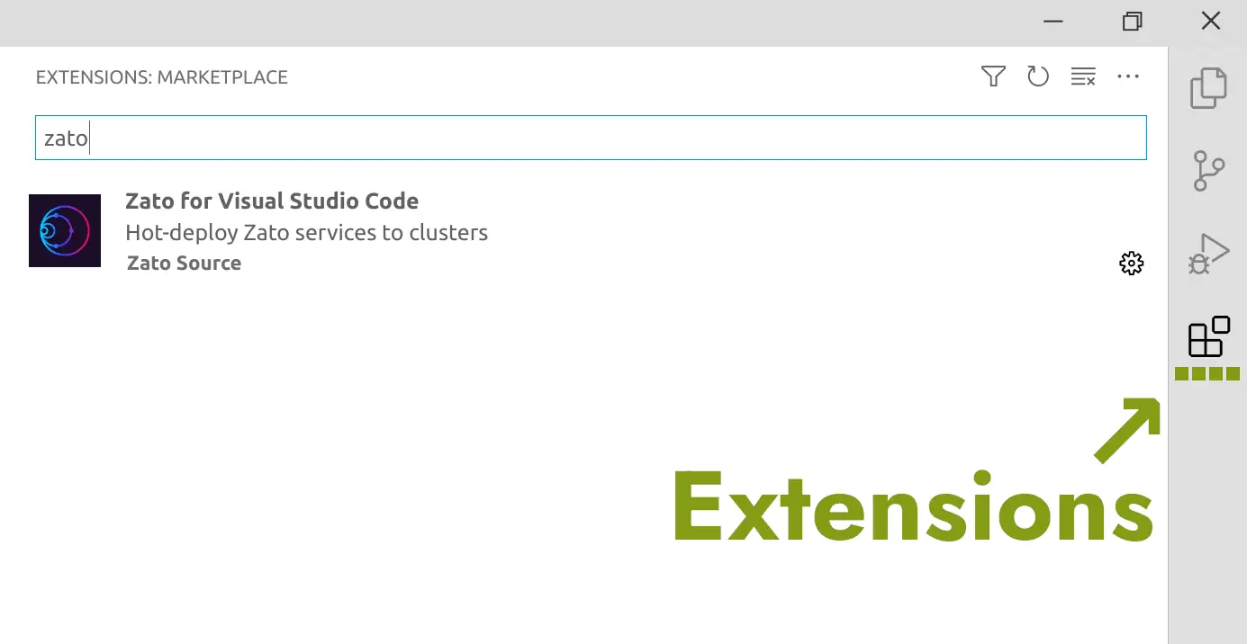 Zato plugin in VS Code's marketplace
