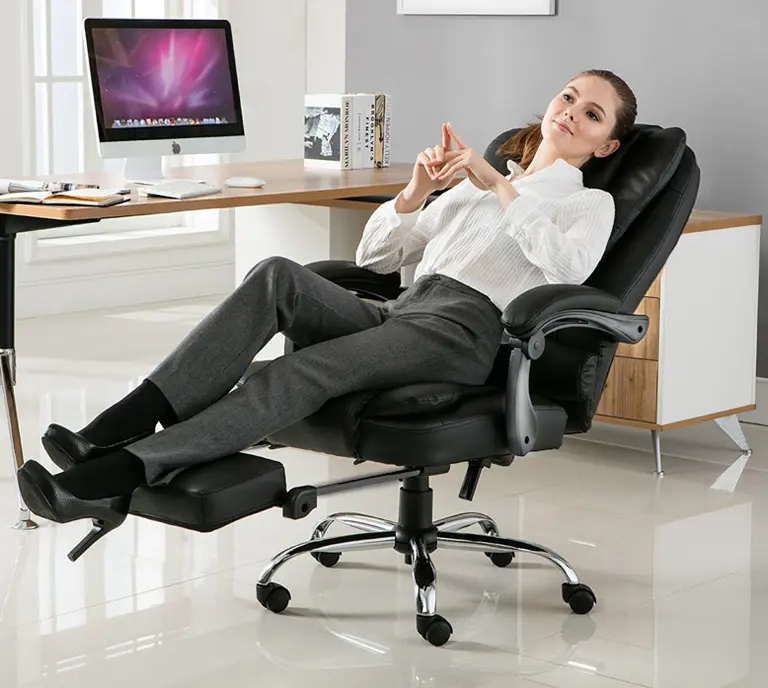 Apex Deluxe Executive Reclining Office Computer Chair with Foot Rest ...