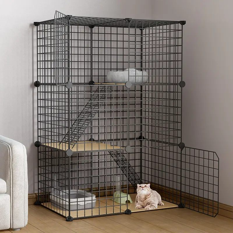 Large Cat Cage Detachable Metal Wire Kennel Playpen Exercise Crate