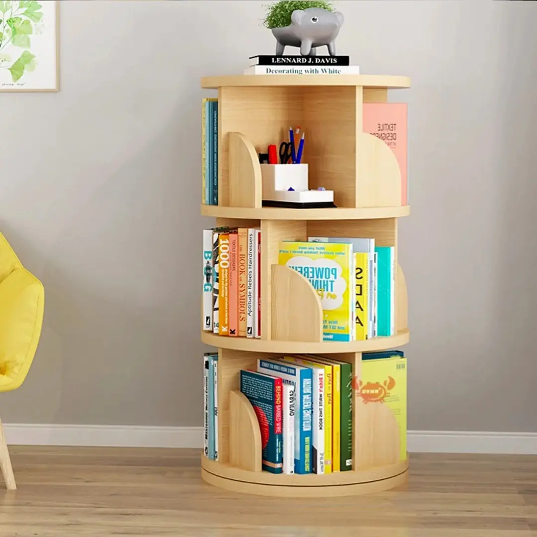 Sanctuary 360-degree Rotatory 5 Tier Bookshelf Display Shelf Bookcase ...