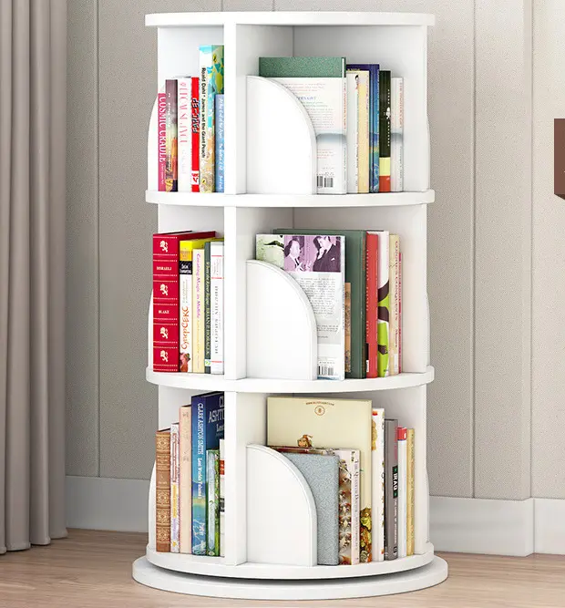 Sanctuary 360-degree Rotatory 5 Tier Bookshelf Display Shelf Bookcase ...