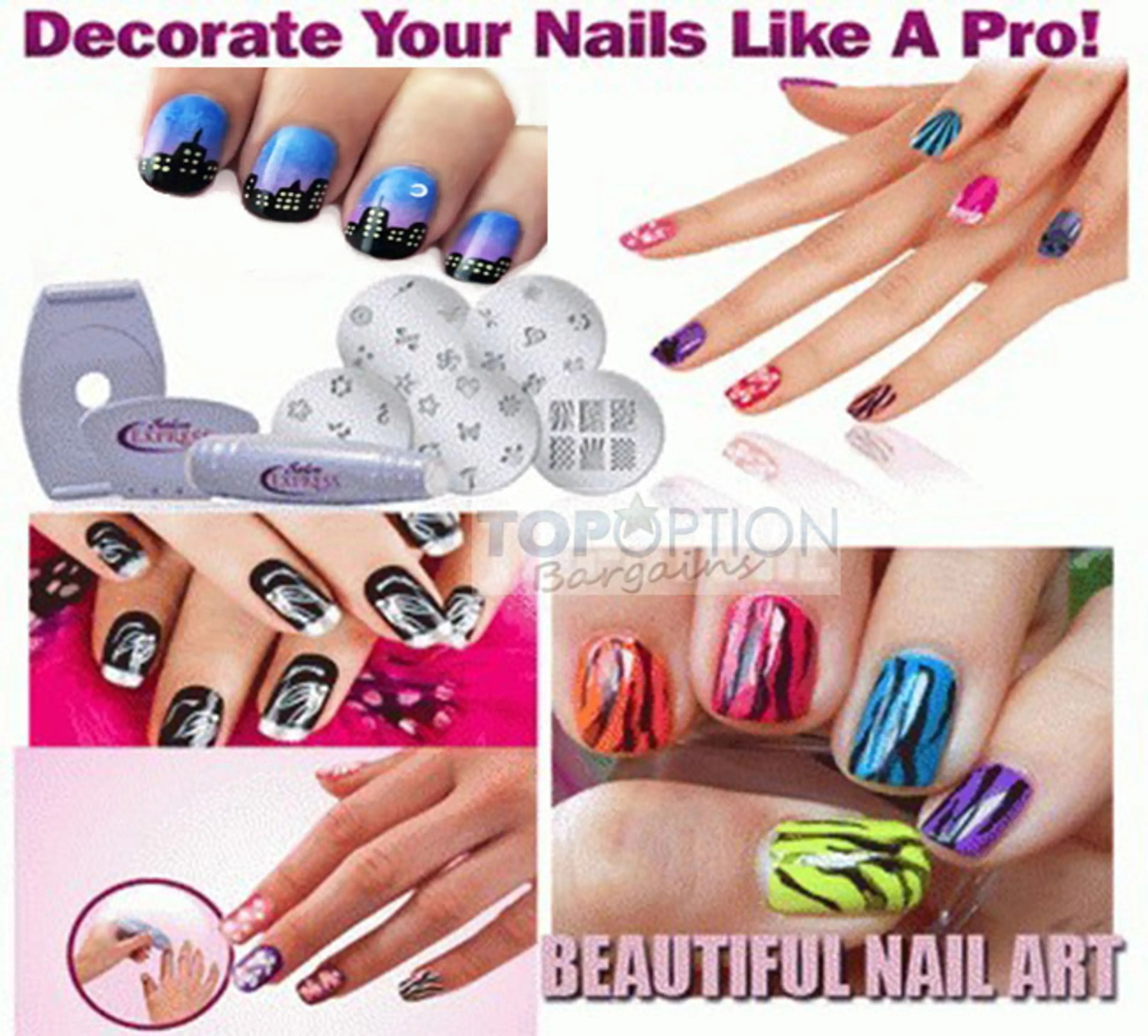 Professional Salon Nail Art Stamping Decorate Kit 40 Designs