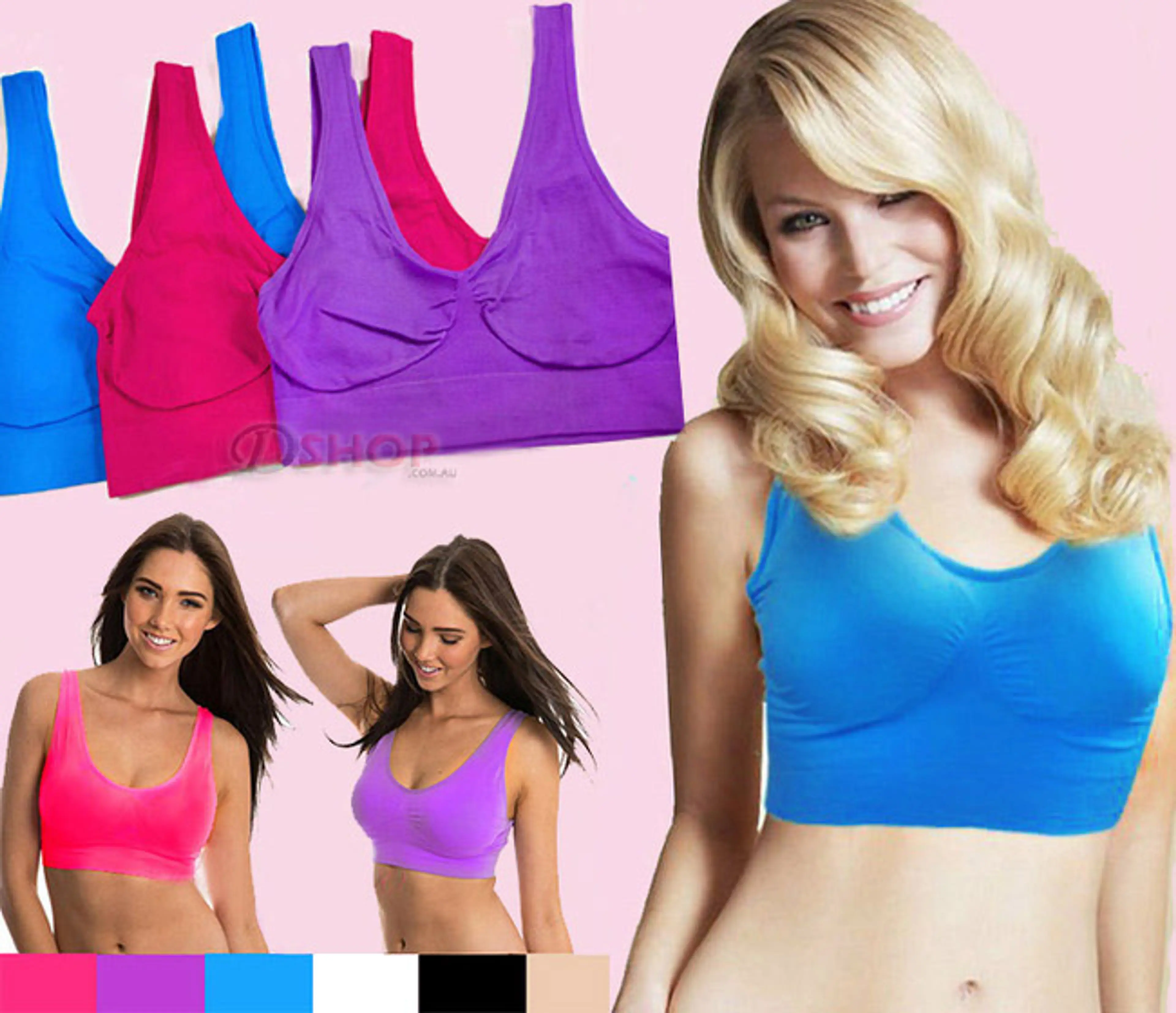 3 x Pack Seamless Sports Bras