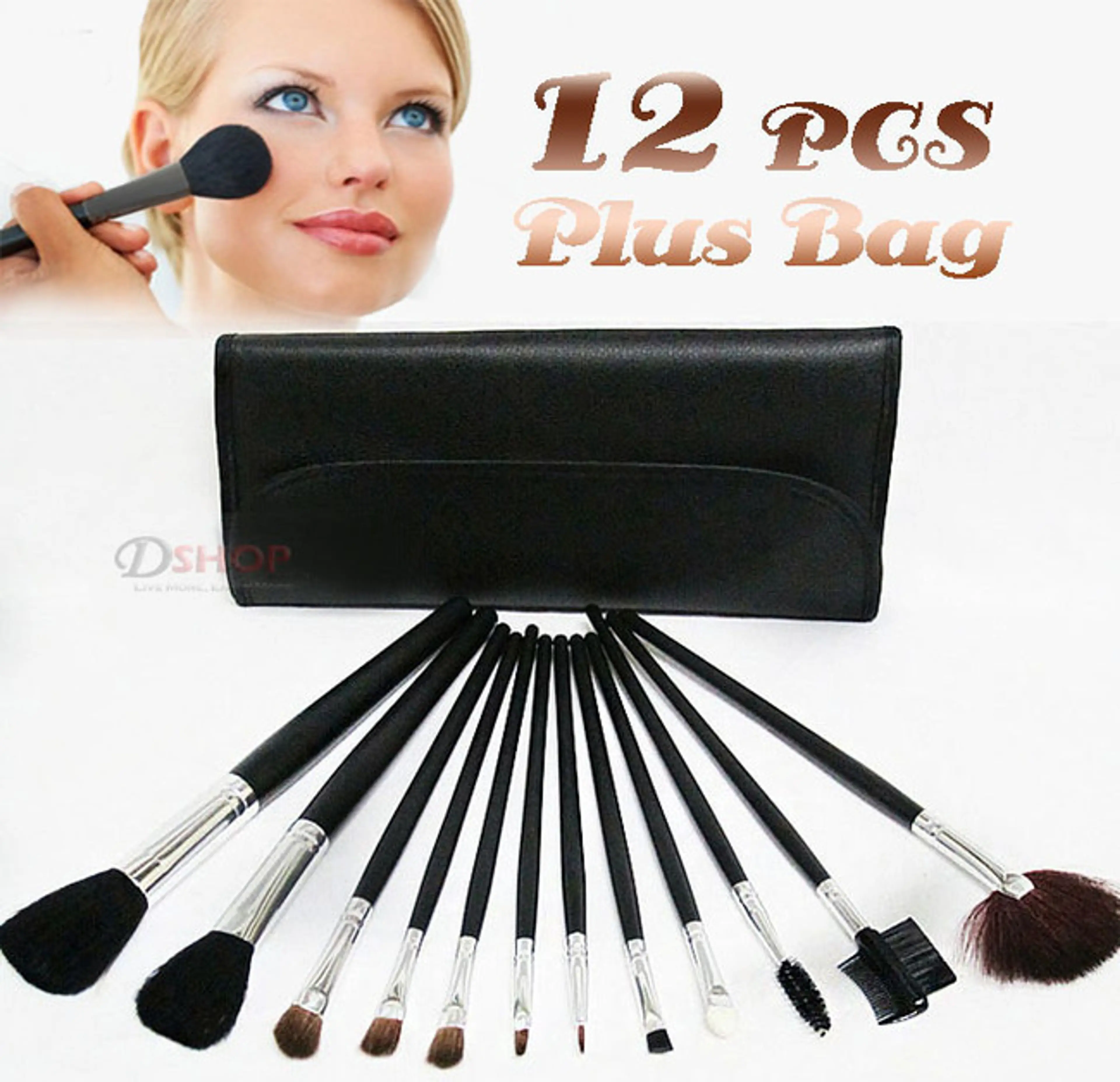 12PC Professional Makeup Brush Set with Case