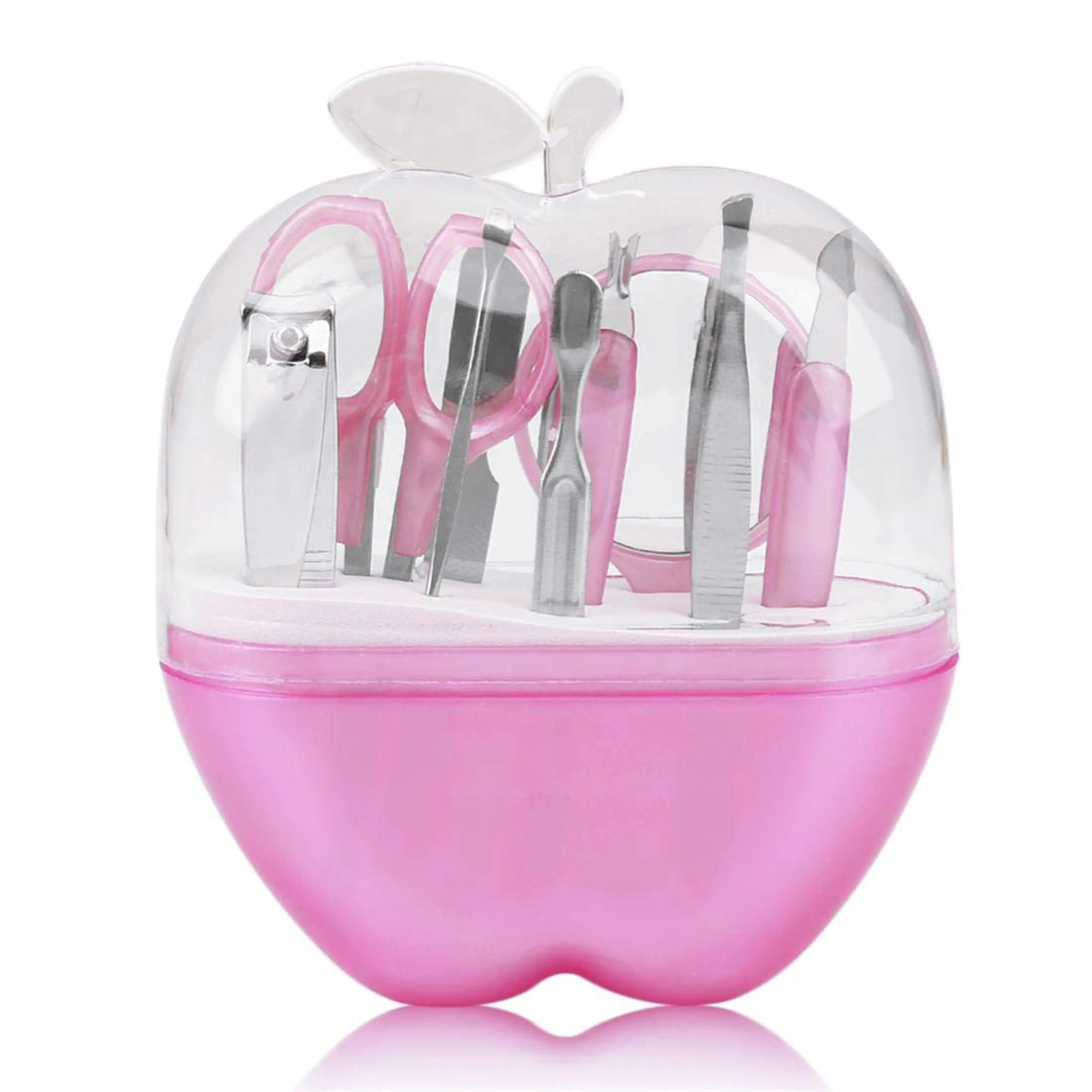 9 Piece Set Manicure Nail Care Kit (Pink)