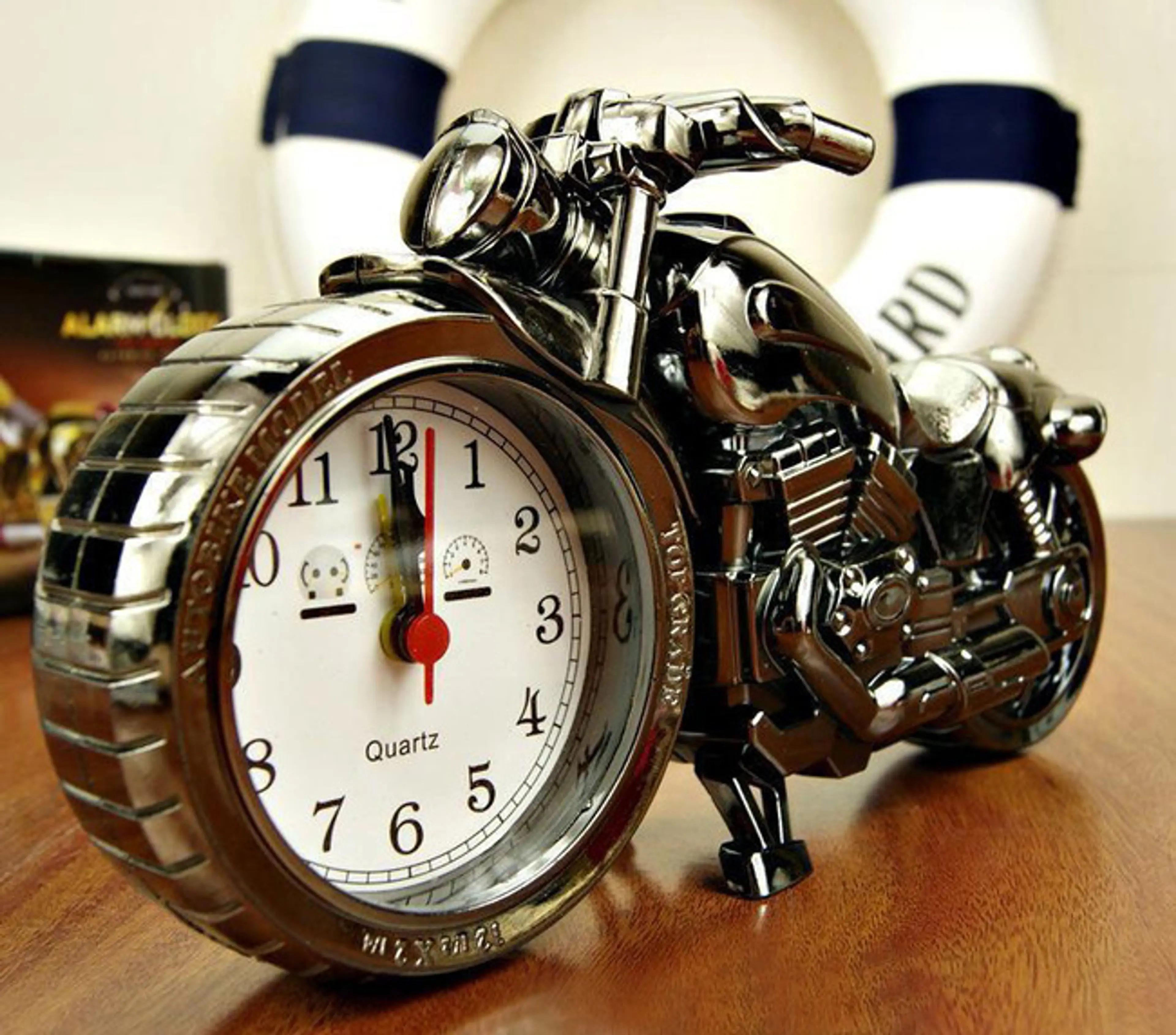 Retro Motorcycle Alarm Clock 