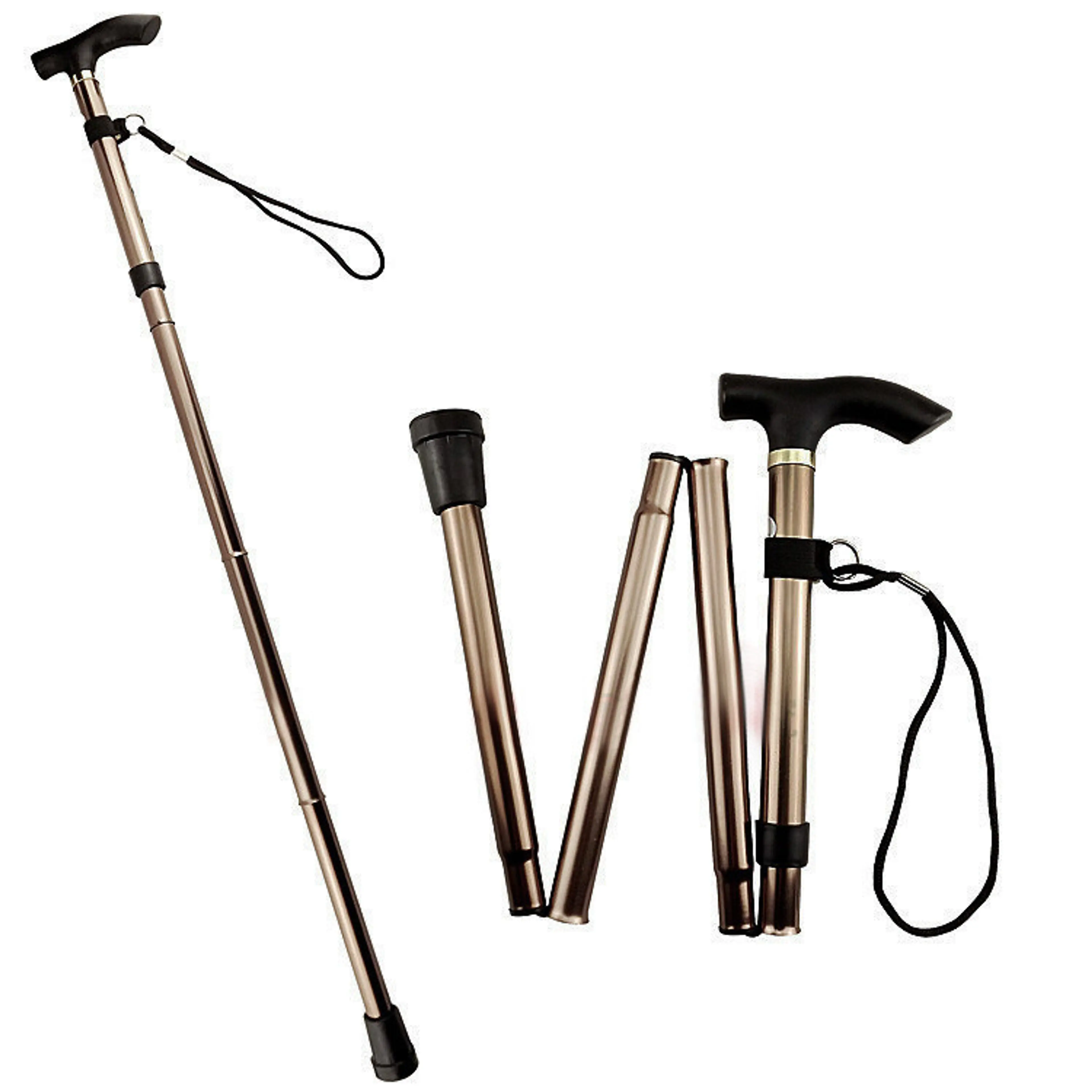 Foldable Portable Aluminum Outdoor Climbing Walking Hiking Stick Cane