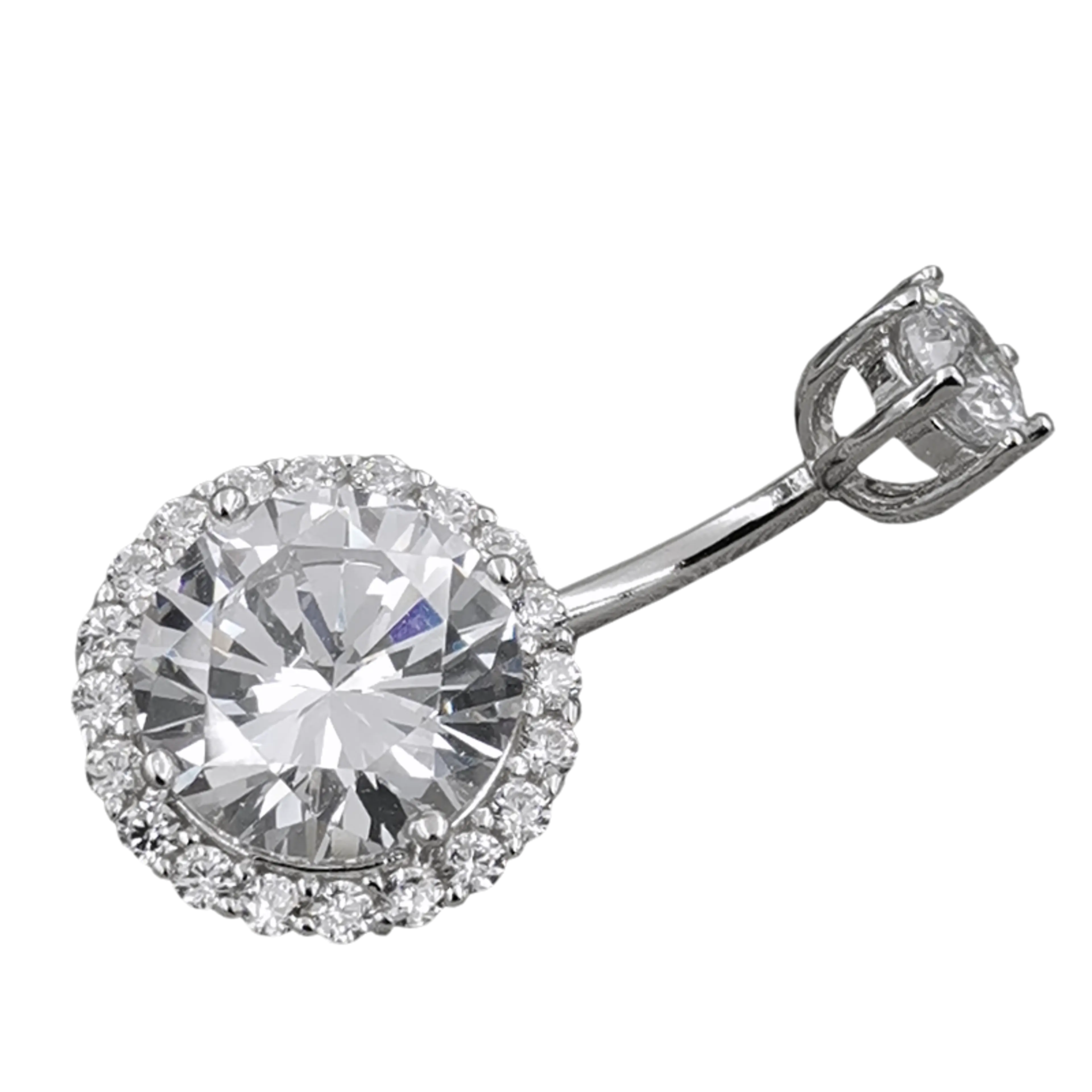 S925 Sterling Silver CZ Diamond Navel Ring Body Piercing