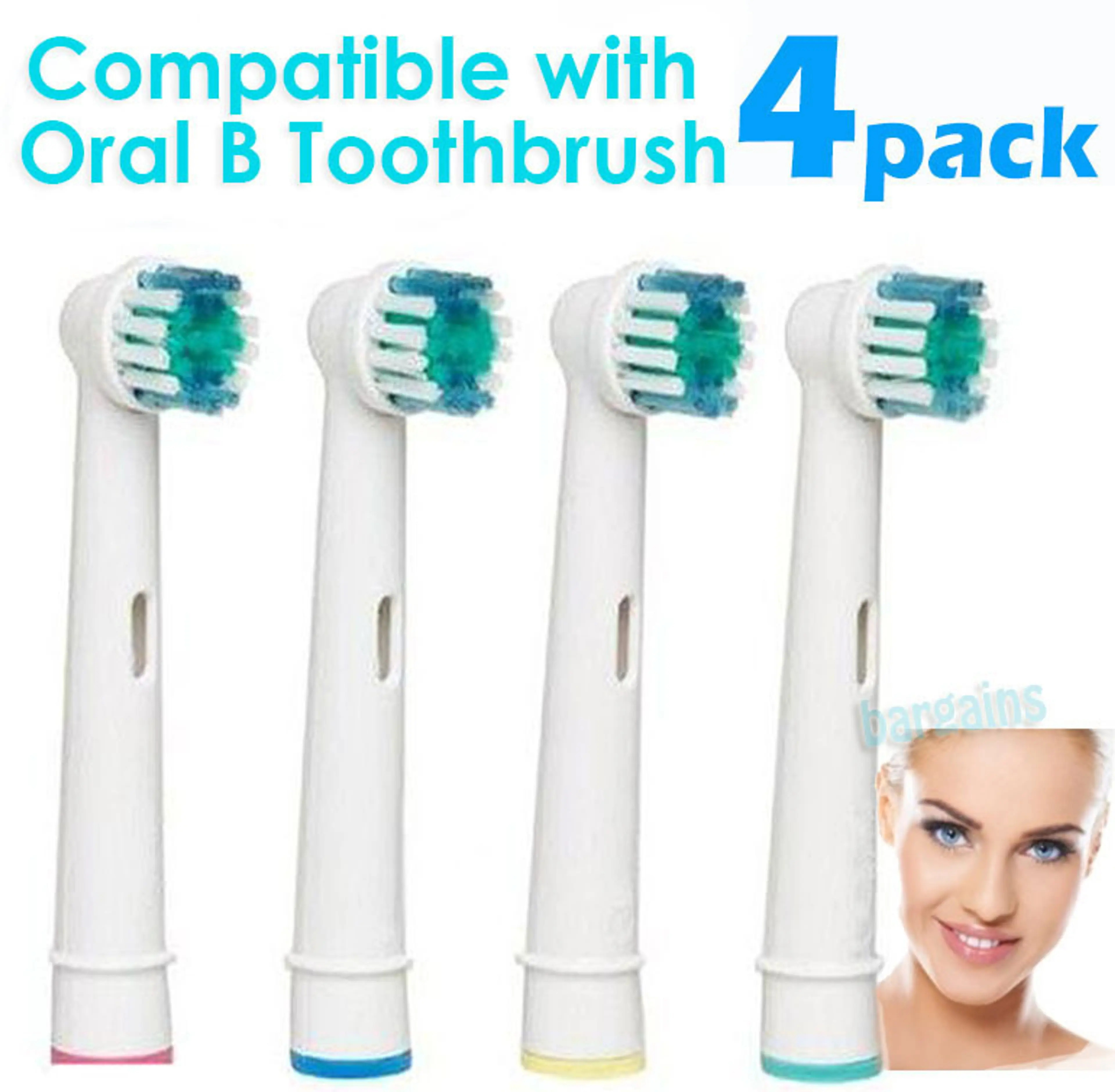 4 x Toothbrush Heads Replacement Tooth Brushes for Oral-B (1 Package) 