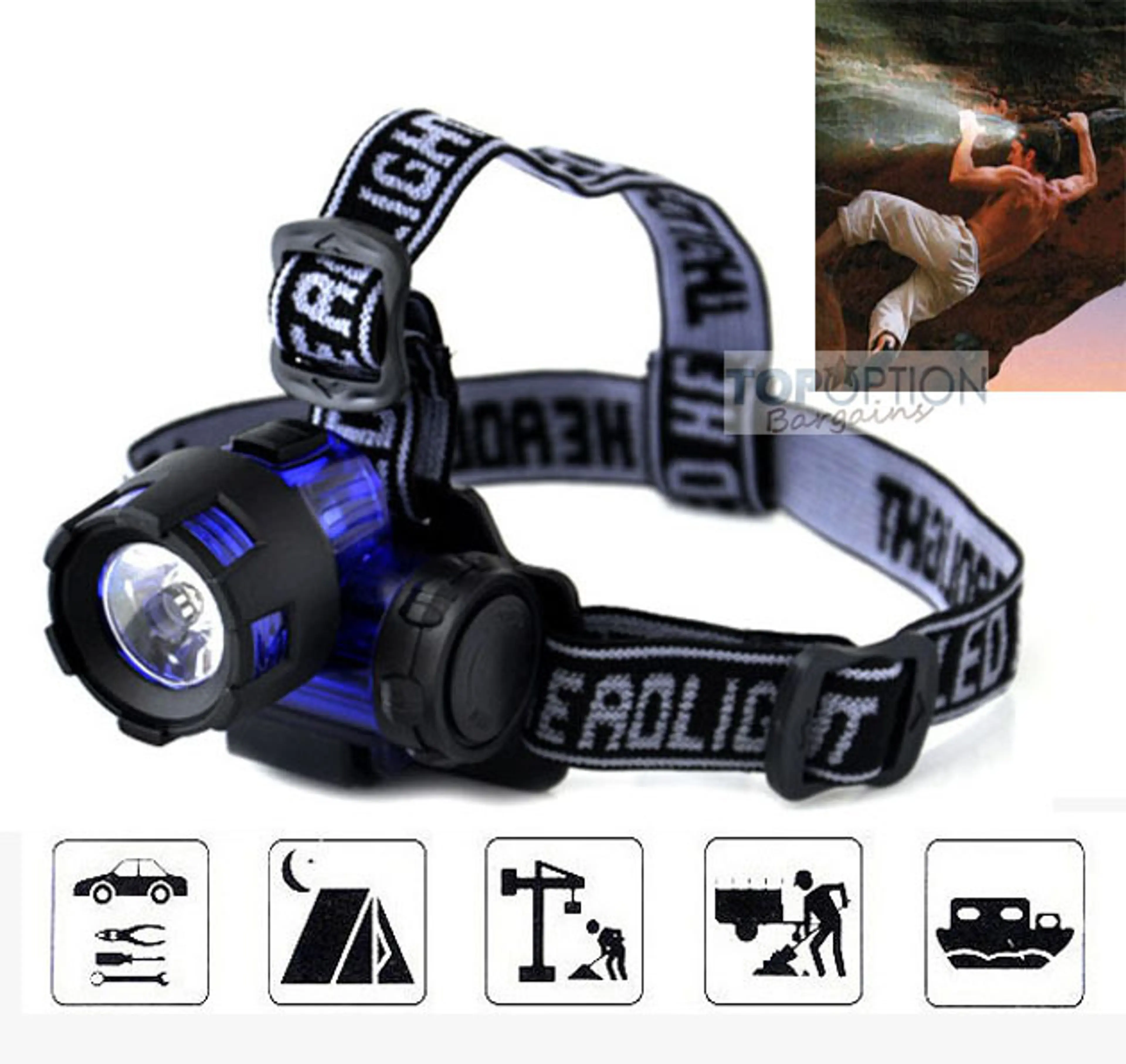 3W LED High Power Mini Head Lamp Blue Headlight