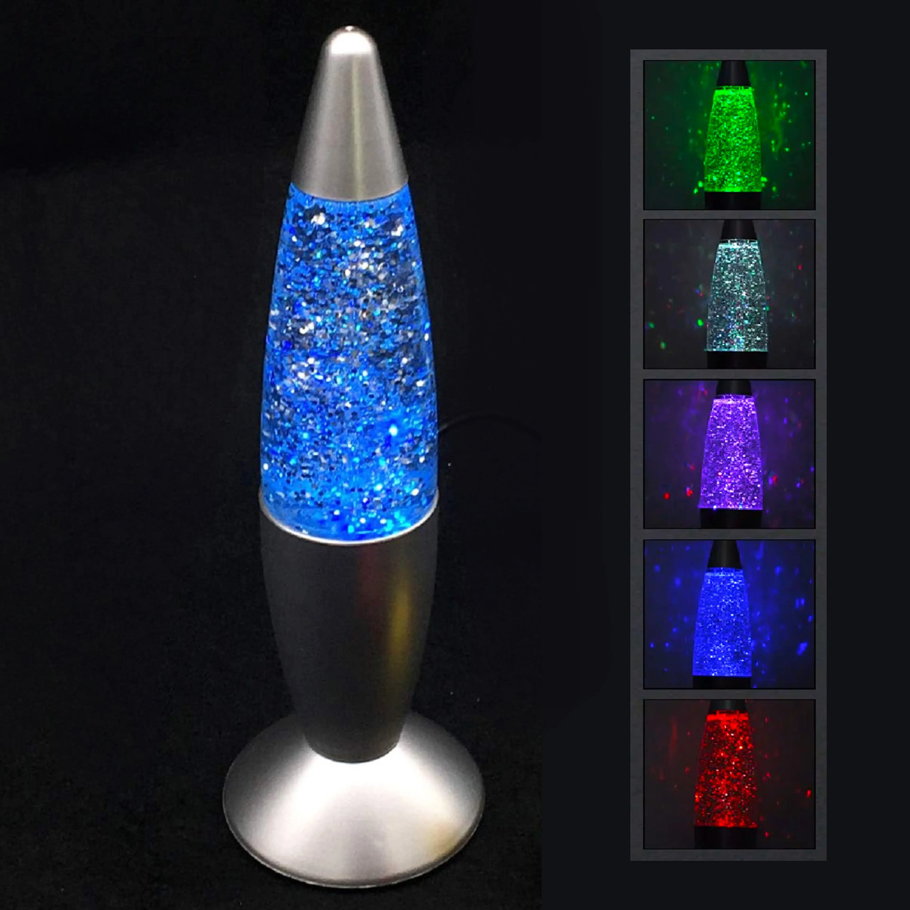 Glitter Motion Mini Lava Lamp Color-Changing Sparkling LED Portable Night Light