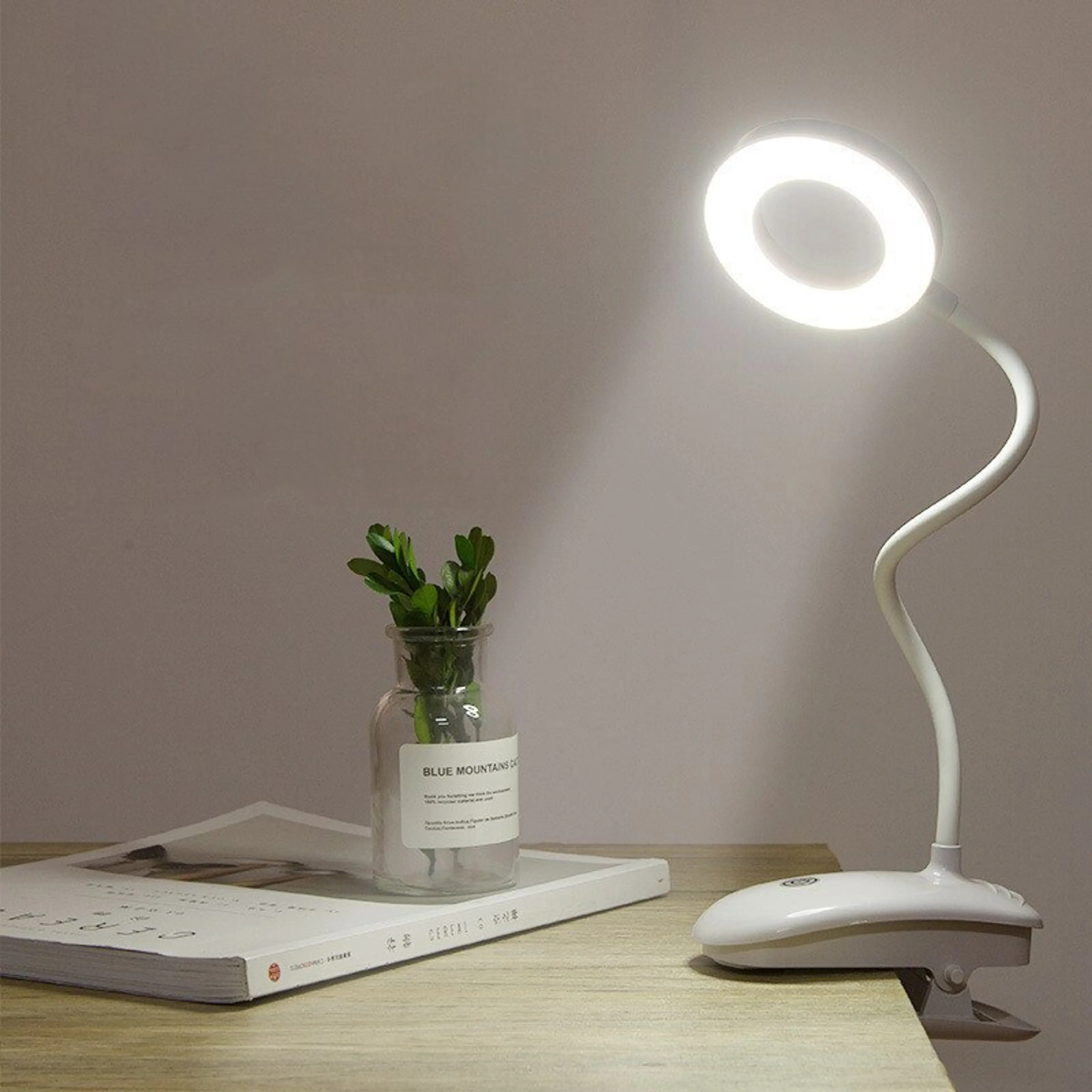 Ultra Bright LED Ring Light Desk Lamp with Clip